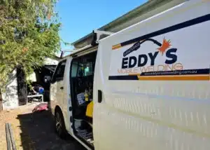 Portable welding equipment setup on-site for fast welding jobs