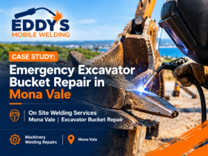 Mobile Welding in Blacktown | Eddy's Mobile Welding | On-Site Welding & Metal Fabrication in Sydney Excavator bucket tooth welding repair in Mona Vale by Eddy’s Mobile Welding